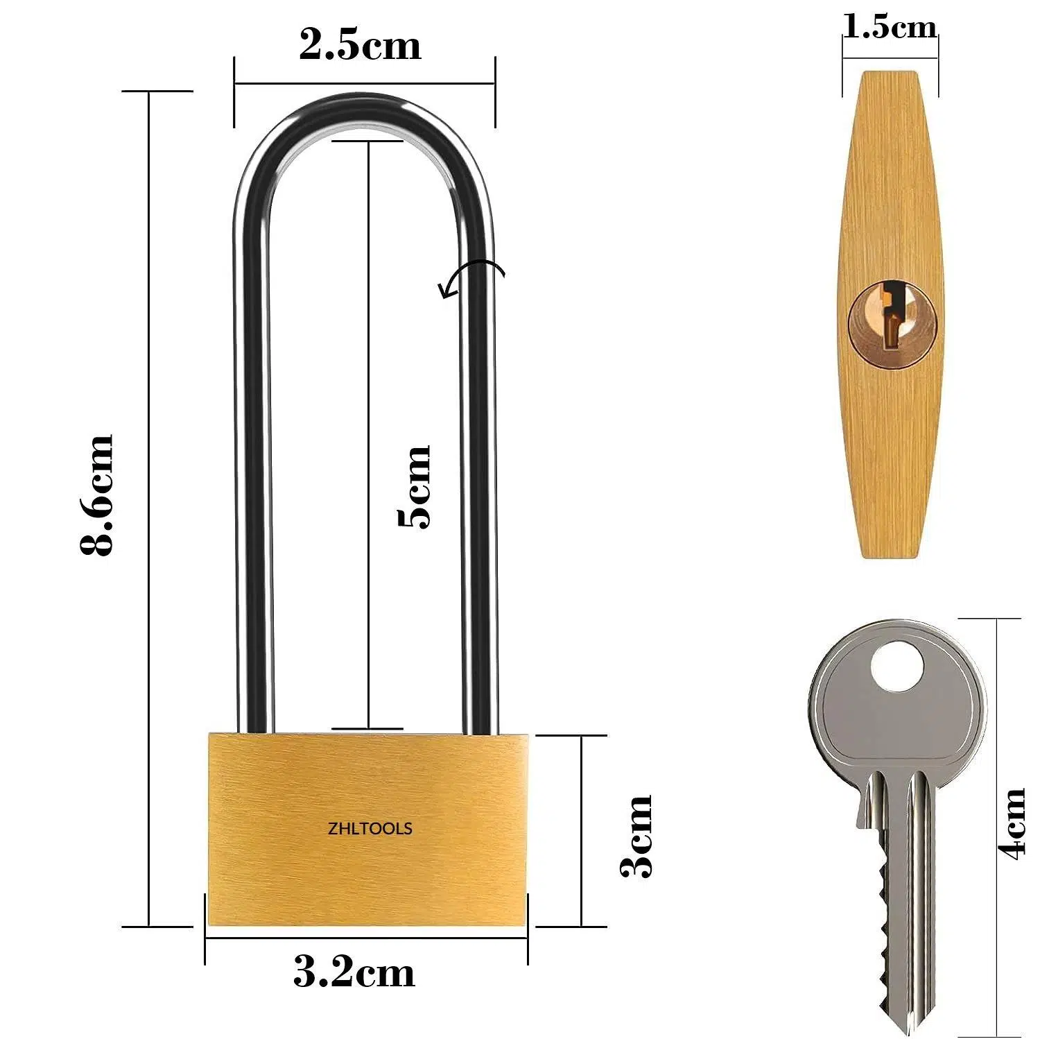 Zhltools 32mm Uzun Kancalı Dolap Çanta Bavul Kilidi Asma Kilit Zhltools 32mm Uzun Kancalı Dolap Çanta Bavul Kilidi Asma Kilit