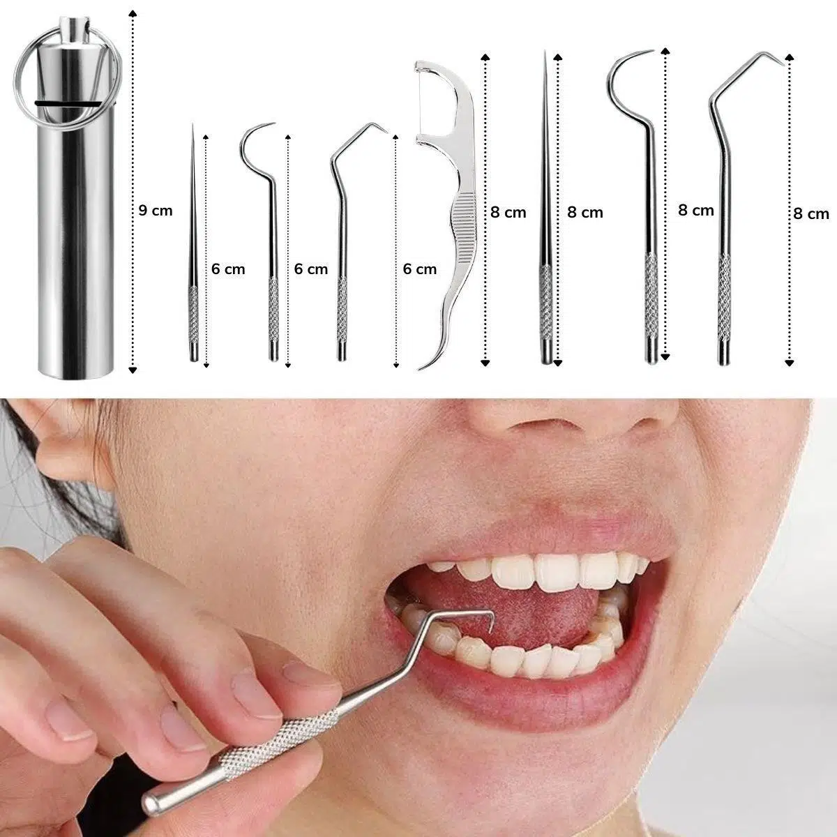 Zhltools 7 Parça Çelik Ağız Diş Tartar Sökücü Temizlik Bakım Seti Zhltools 7 Parça Çelik Ağız Diş Tartar Sökücü Temizlik Bakım Seti