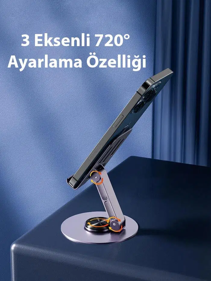 Zhltools 720 Derece Ayarlanabilir Alüminyum Telefon-Tablet Standı Gri Zhltools 720 Derece Ayarlanabilir Alüminyum Telefon-Tablet Standı Gri