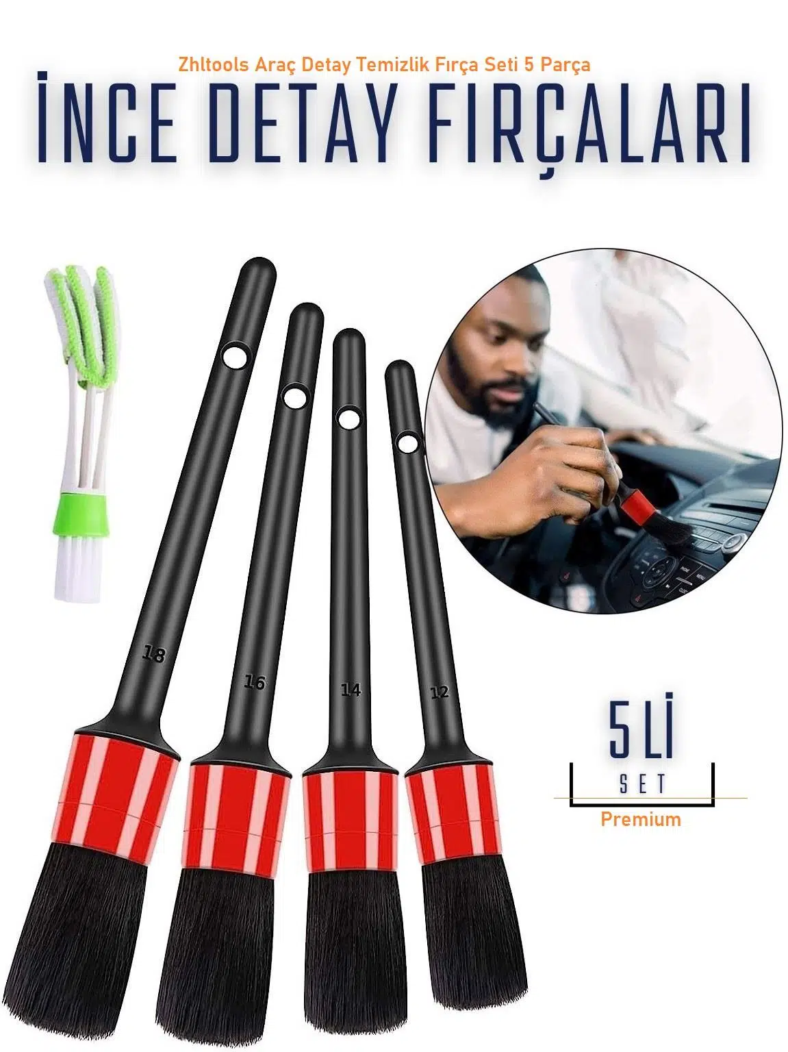 Zhltools Araç Detay Temizlik Fırça Seti 5 Parça ZT164 Zhltools Araç Detay Temizlik Fırça Seti 5 Parça ZT164