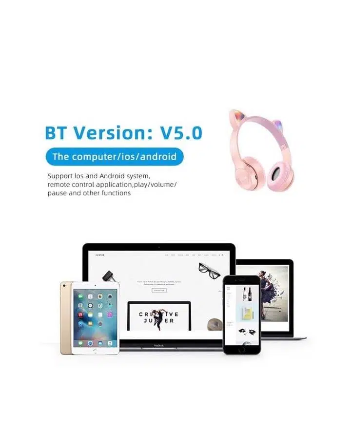 Zhltools Bluetooth 5.0 Kedi Tasarımlı Katlanabilir Kulak Üstü Kulaklık Siyah Zhltools Bluetooth 5.0 Kedi Tasarımlı Katlanabilir Kulak Üstü Kulaklık Siyah