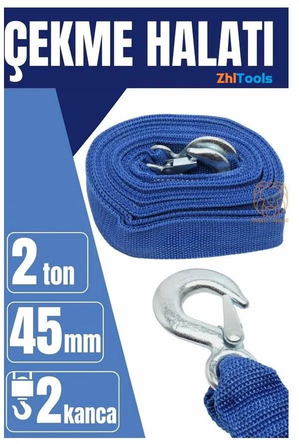 Zhltools Çekme Halatı 2 Ton 4 Metre Kemer Model