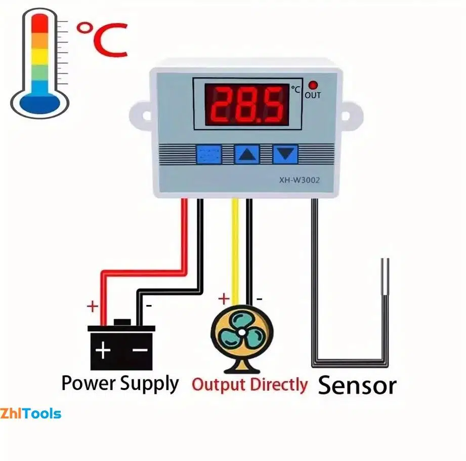 Zhltools Dijital Termostat XH-W3002 LED Ekranlı Sıcaklık Kontrol Cihazı 220V Zhltools Dijital Termostat XH-W3002 LED Ekranlı Sıcaklık Kontrol Cihazı 220V