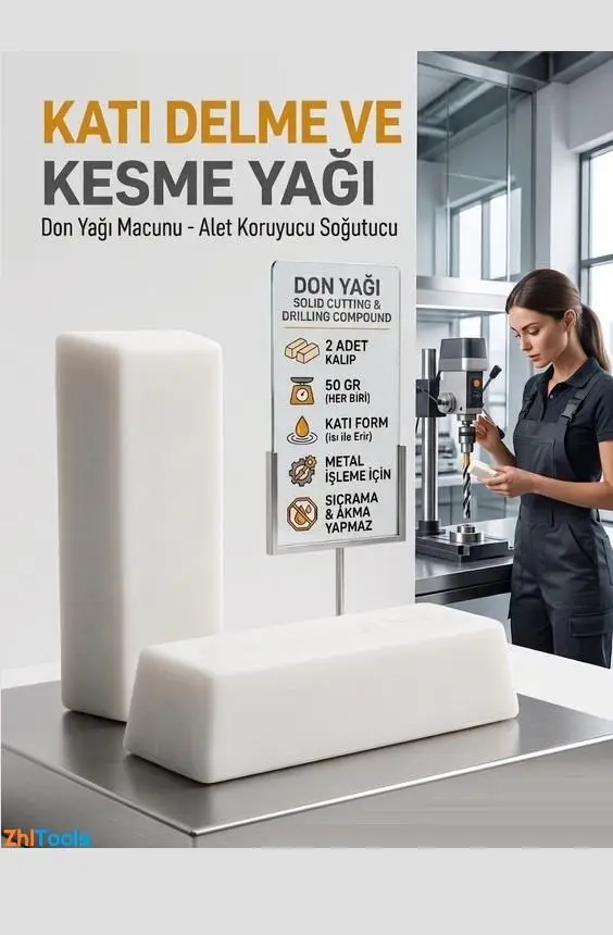 Zhltools Katı Don Yağı 2x50gr Matkap Ucu Soğutucu ve Kılavuz Diş Açma Macunu