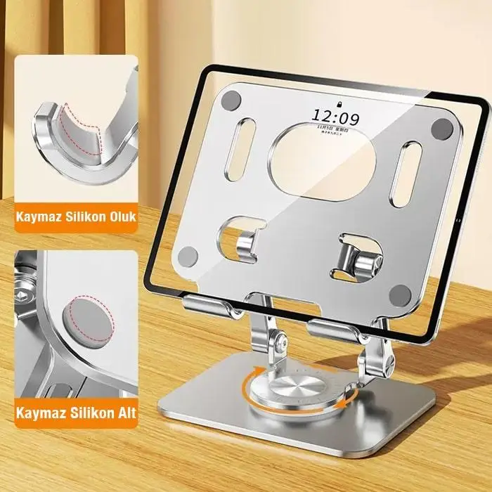 Zhltools Katlanabilir Alüminyum Tablet ve Telefon Tutucu Standı Gümüş Zhltools Katlanabilir Alüminyum Tablet ve Telefon Tutucu Standı Gümüş