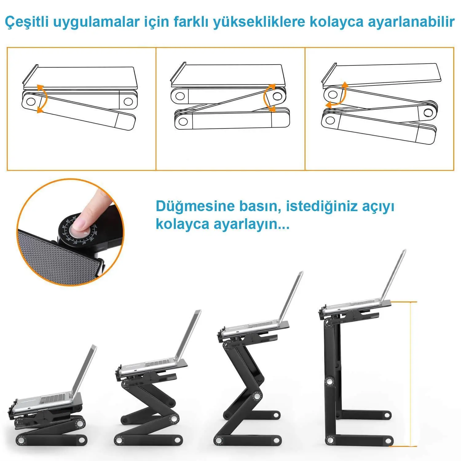 Zhltools Katlanabilir Soğutuculu Notebook Laptop Sehpası Kademeli Standı Zhltools Katlanabilir Soğutuculu Notebook Laptop Sehpası Kademeli Standı