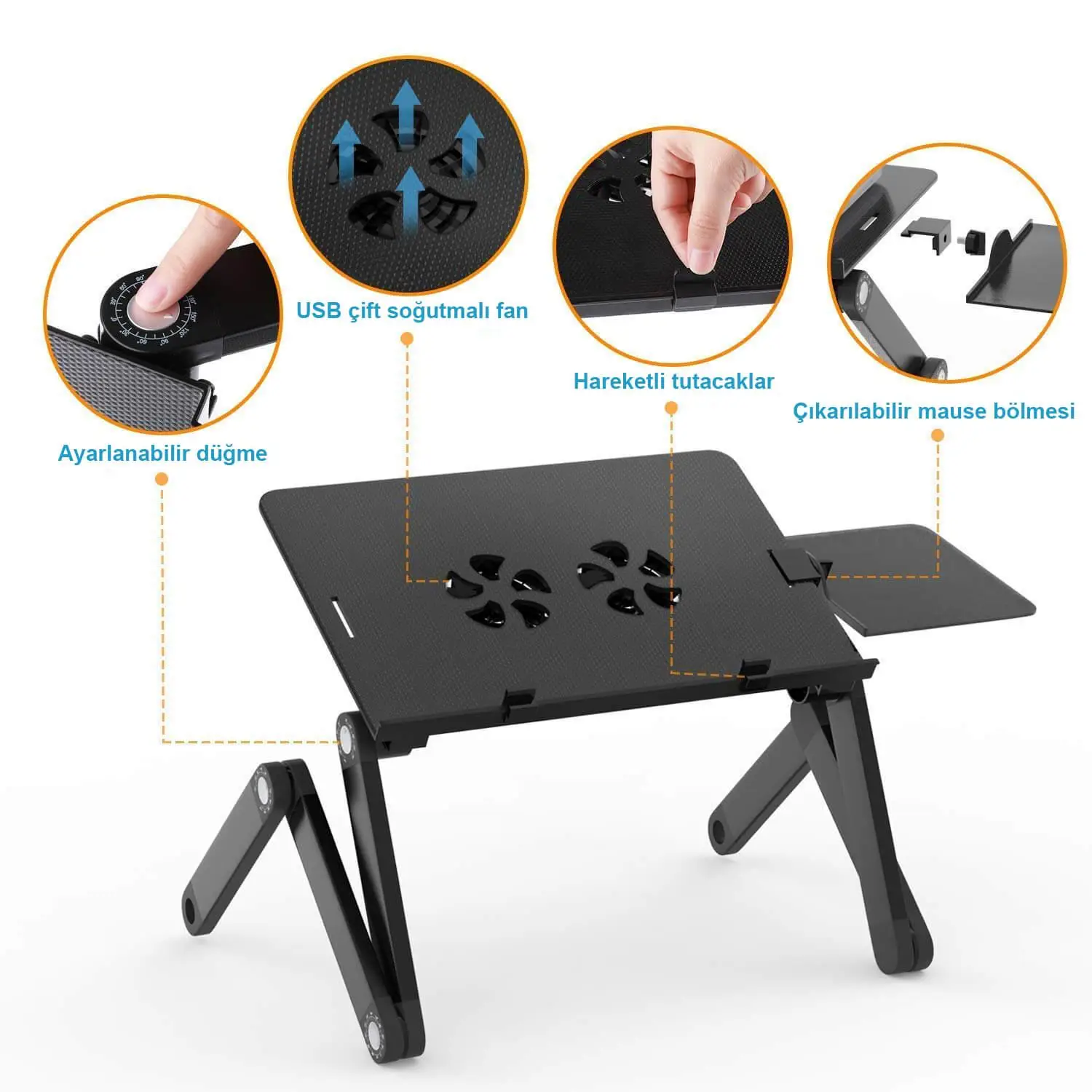 Zhltools Katlanabilir Soğutuculu Notebook Laptop Sehpası Kademeli Standı Zhltools Katlanabilir Soğutuculu Notebook Laptop Sehpası Kademeli Standı