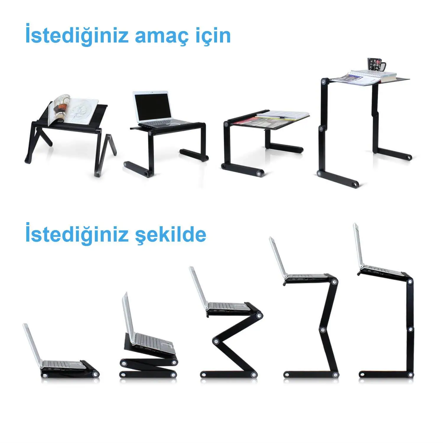 Zhltools Katlanabilir Soğutuculu Notebook Laptop Sehpası Kademeli Standı Zhltools Katlanabilir Soğutuculu Notebook Laptop Sehpası Kademeli Standı