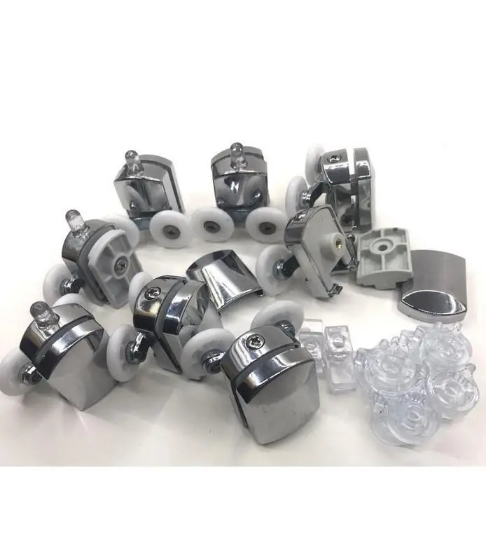 Zhltools Kırılmaz Duşakabin Tekeri Krom Çift Teker Duşakabin Rulmanı Eksiksiz Tam Set
