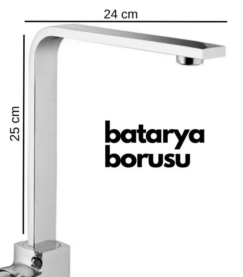 Zhltools Krom Mutfak Evye Batarya Köşeli Su Borusu Paslanmaz ve Eca Uyumlu 25x25