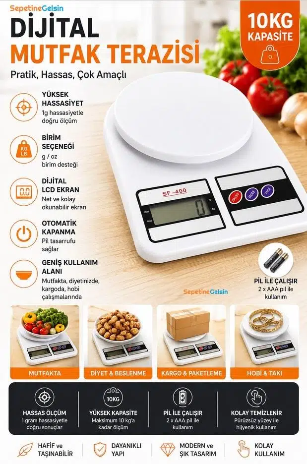 Sepetinegelsin Dijital Hassas Mutfak Terazisi Lcd Ekranlı Baskül Sepetinegelsin Dijital Hassas Mutfak Terazisi Lcd Ekranlı Baskül