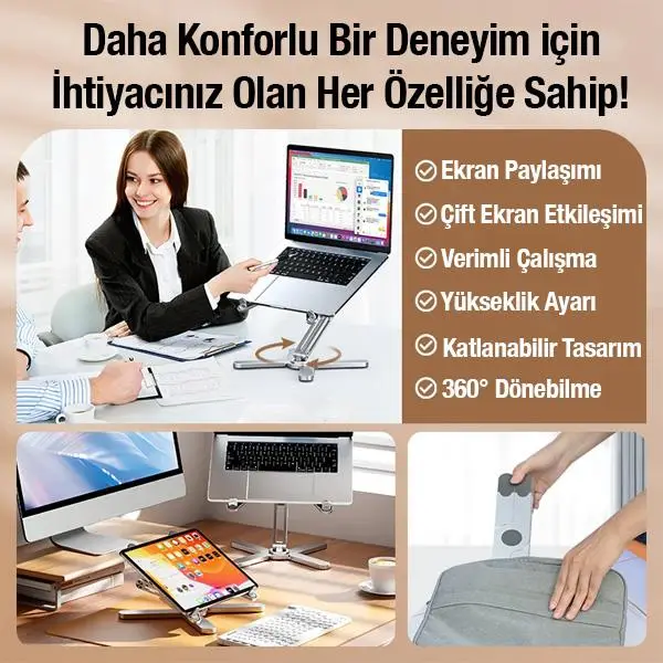 Zhltools MC N86 Katlanabilir 360° Dönebilen Masaüstü Laptop Standı Zhltools MC N86 Katlanabilir 360° Dönebilen Masaüstü Laptop Standı