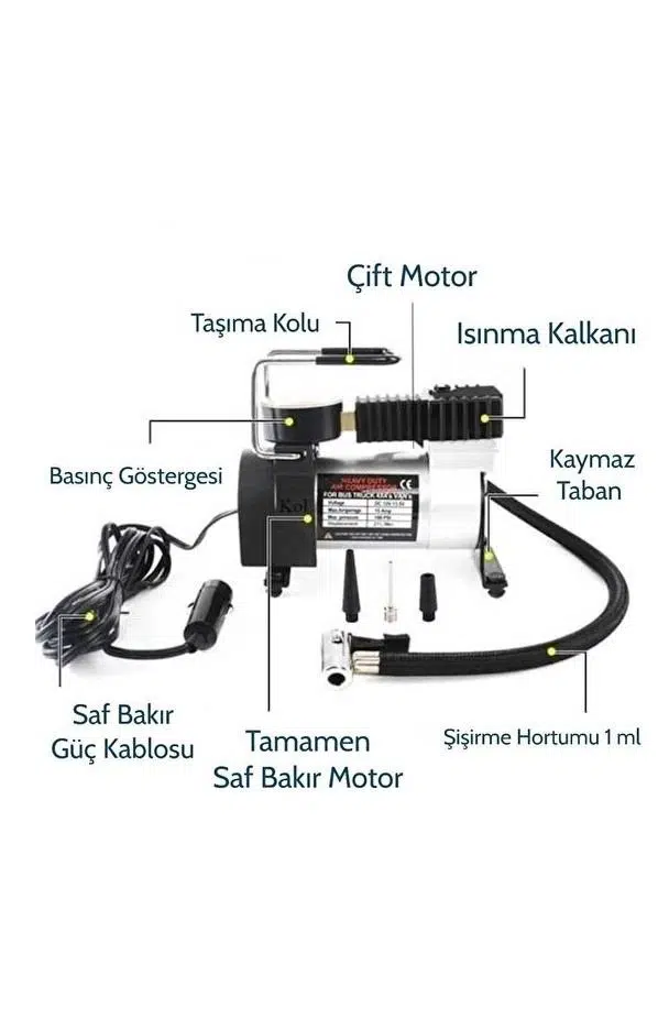 Zhltools Metal Gövdeli Oto Lastik Hava Kompresörü 12V 140 PSI Hızlı Şişirme Zhltools Metal Gövdeli Oto Lastik Hava Kompresörü 12V 140 PSI Hızlı Şişirme