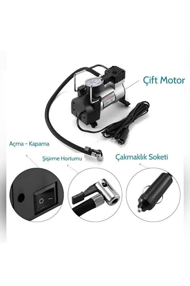 Zhltools Metal Gövdeli Oto Lastik Hava Kompresörü 12V 140 PSI Hızlı Şişirme Zhltools Metal Gövdeli Oto Lastik Hava Kompresörü 12V 140 PSI Hızlı Şişirme