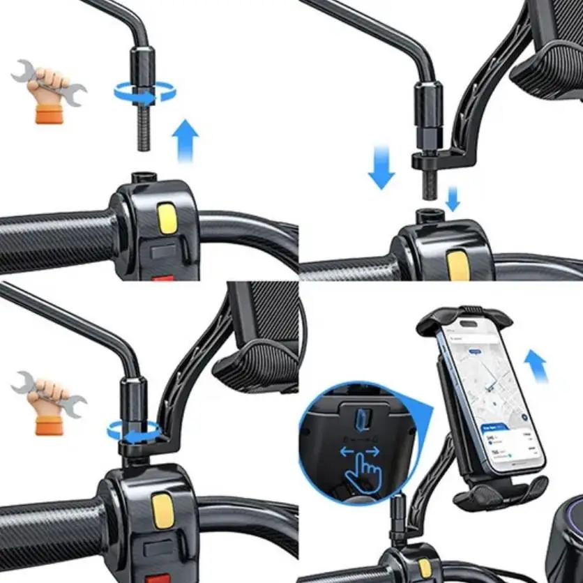 Zhltools Motosiklet Bisiklet İçin Ayna Bağlantılı Alüminyum Telefon Tutucu Zhltools Motosiklet Bisiklet İçin Ayna Bağlantılı Alüminyum Telefon Tutucu