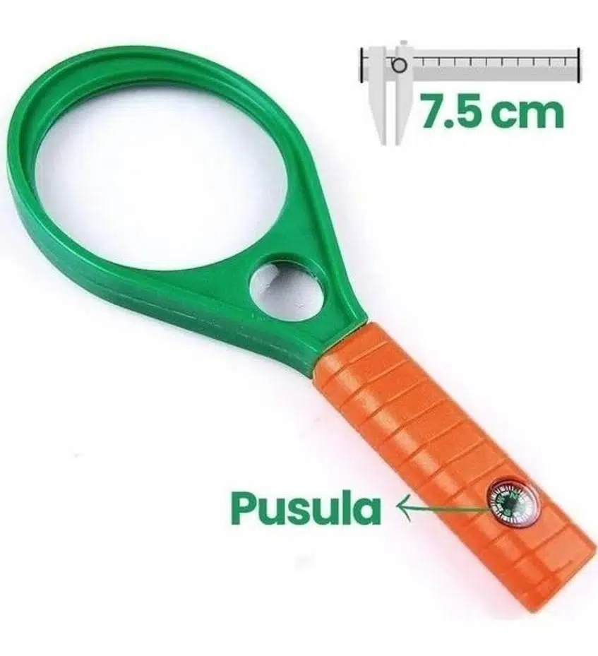 Sepetinegelsin Optik Büyüteç 65MM 6X 4X Pusulalı Turuncu Sepetinegelsin Optik Büyüteç 65MM 6X 4X Pusulalı Turuncu