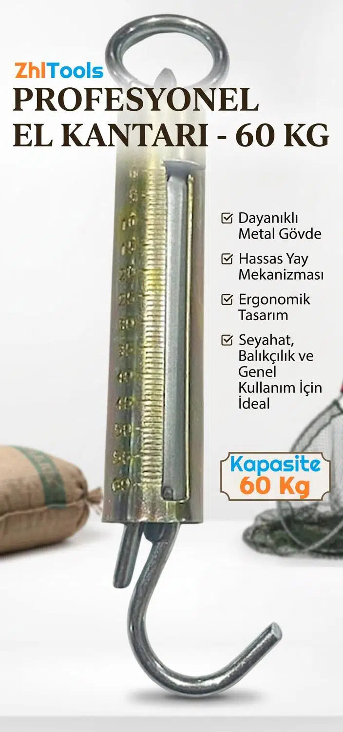 Zhltools Professional 60 Kg Eloksallı Metal El Kantarı