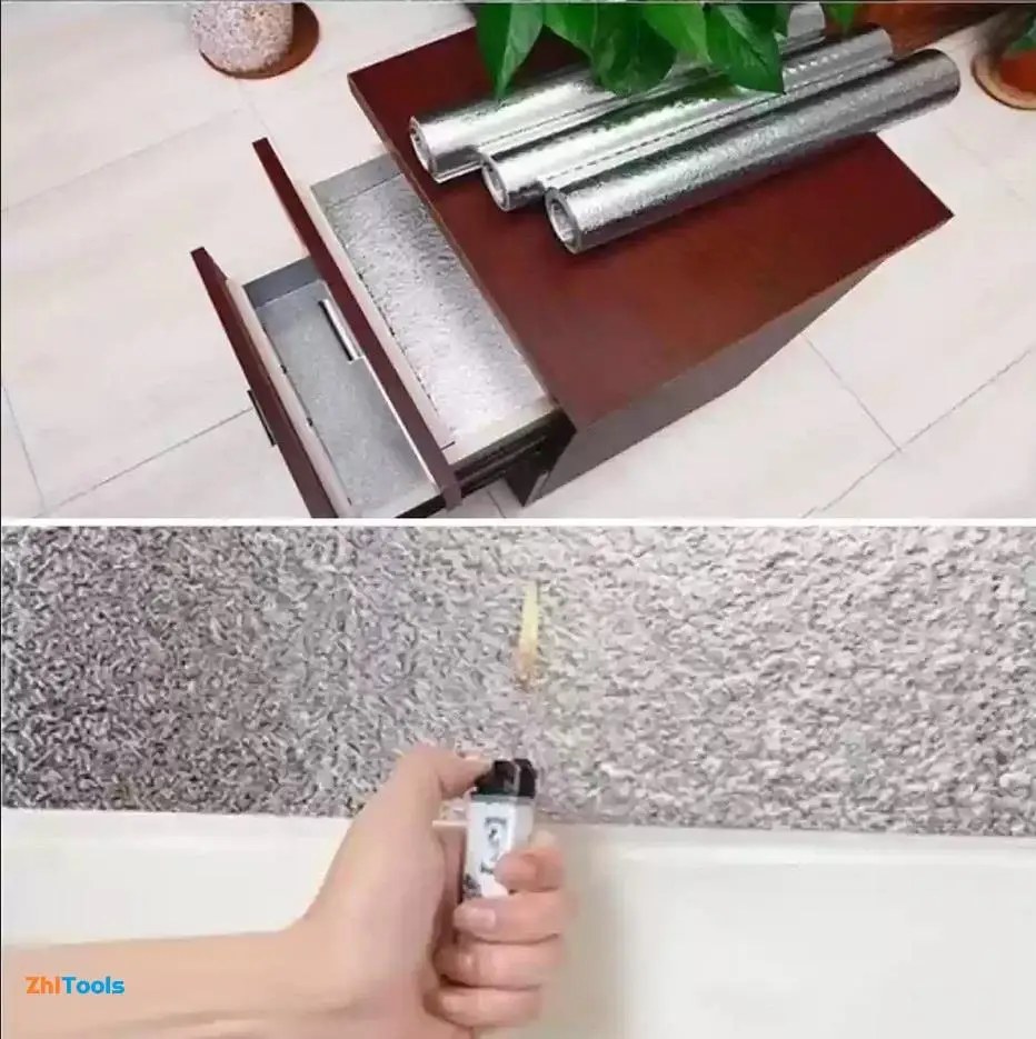 Zhltools Rulo Gümüş Alüminyum Folyo Duvar Kağıdı, Kendinden Yapışkanlı Raf İçi, Su Geçirmez Folyo 2 mt x 60 cm Zhltools Rulo Gümüş Alüminyum Folyo Duvar Kağıdı, Kendinden Yapışkanlı Raf İçi, Su Geçirmez Folyo 2 mt x 60 cm