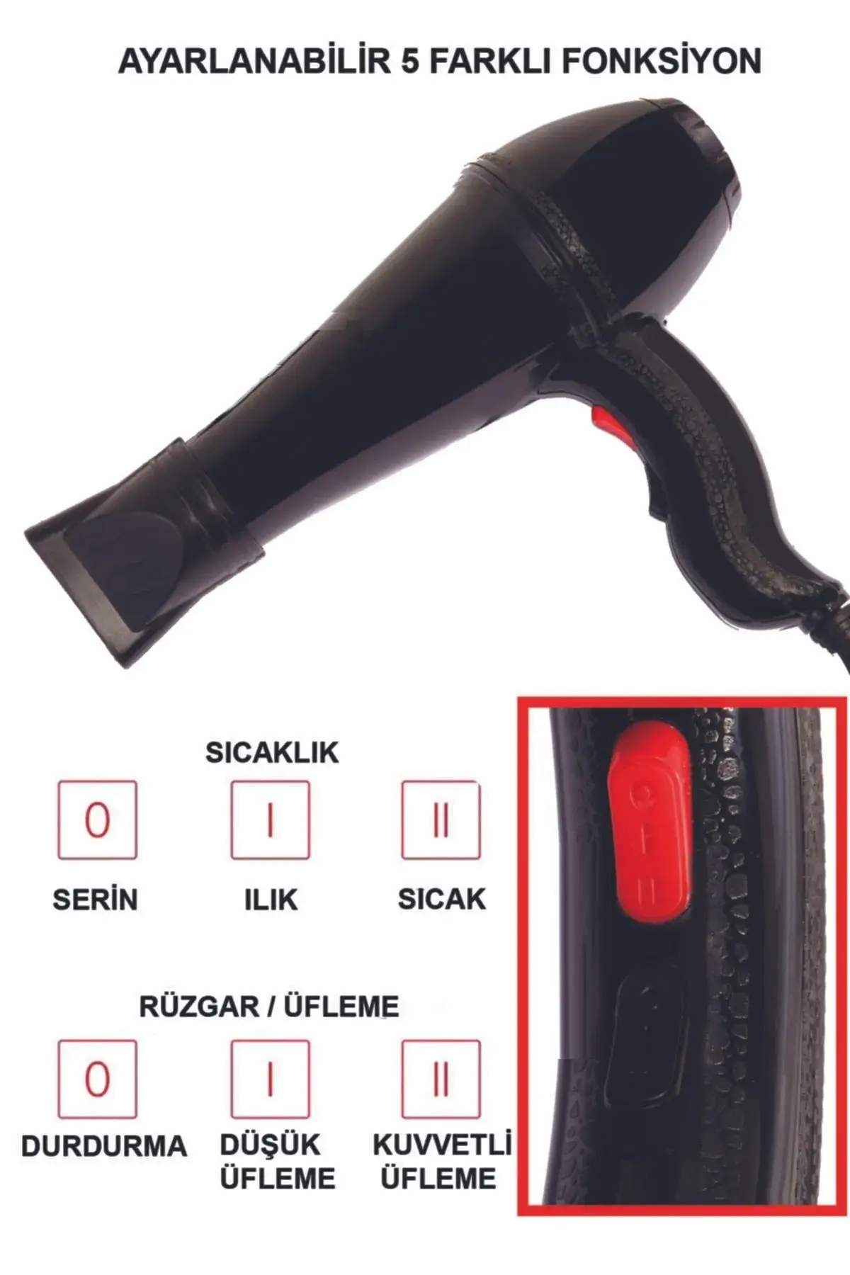 Zhltools TR-5600 2500W Saç Kurutma Makinası Saç Düzleştirici Şekillendirici Fön Makinesi Zhltools TR-5600 2500W Saç Kurutma Makinası Saç Düzleştirici Şekillendirici Fön Makinesi