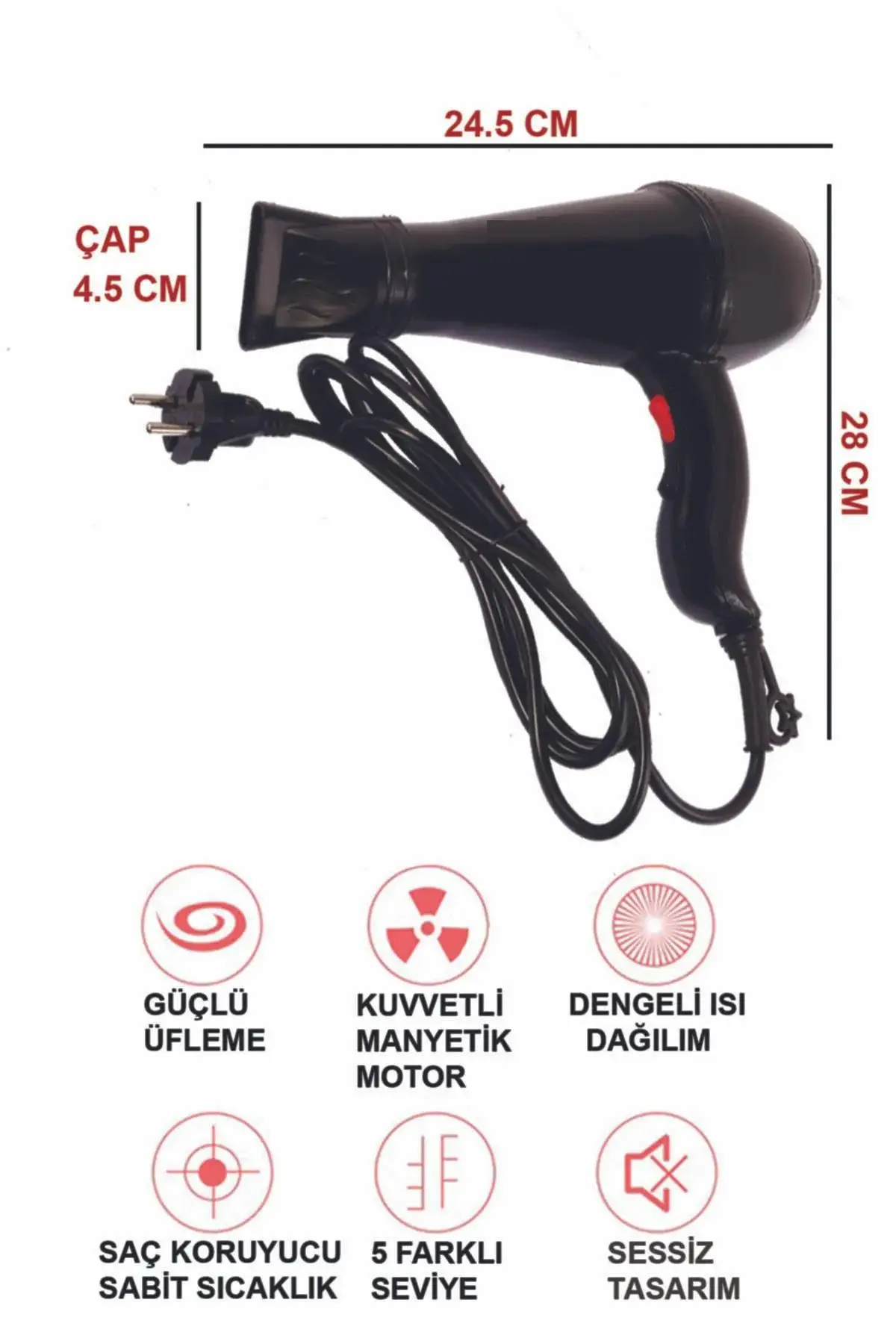Zhltools TR-5600 2500W Saç Kurutma Makinası Saç Düzleştirici Şekillendirici Fön Makinesi Zhltools TR-5600 2500W Saç Kurutma Makinası Saç Düzleştirici Şekillendirici Fön Makinesi