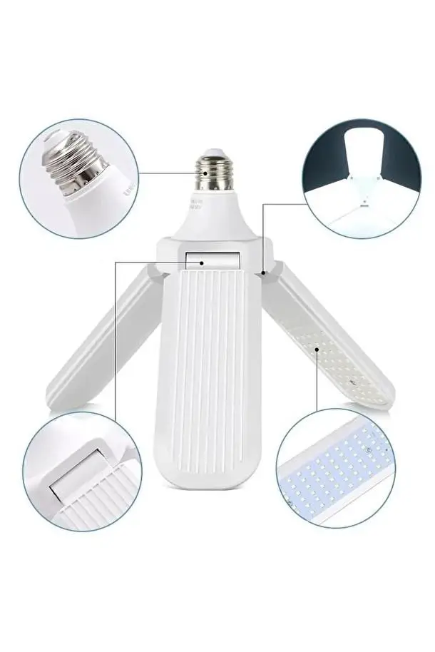 Zhltools Ultra Güçlü 3 Kollu 40-45w Ampul Led Aydınlatma Beyaz Işık Led Ampul Zhltools Ultra Güçlü 3 Kollu 40-45w Ampul Led Aydınlatma Beyaz Işık Led Ampul