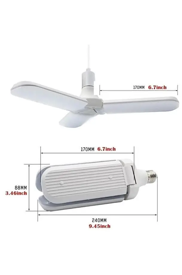 Zhltools Ultra Güçlü 3 Kollu 40-45w Ampul Led Aydınlatma Beyaz Işık Led Ampul Zhltools Ultra Güçlü 3 Kollu 40-45w Ampul Led Aydınlatma Beyaz Işık Led Ampul