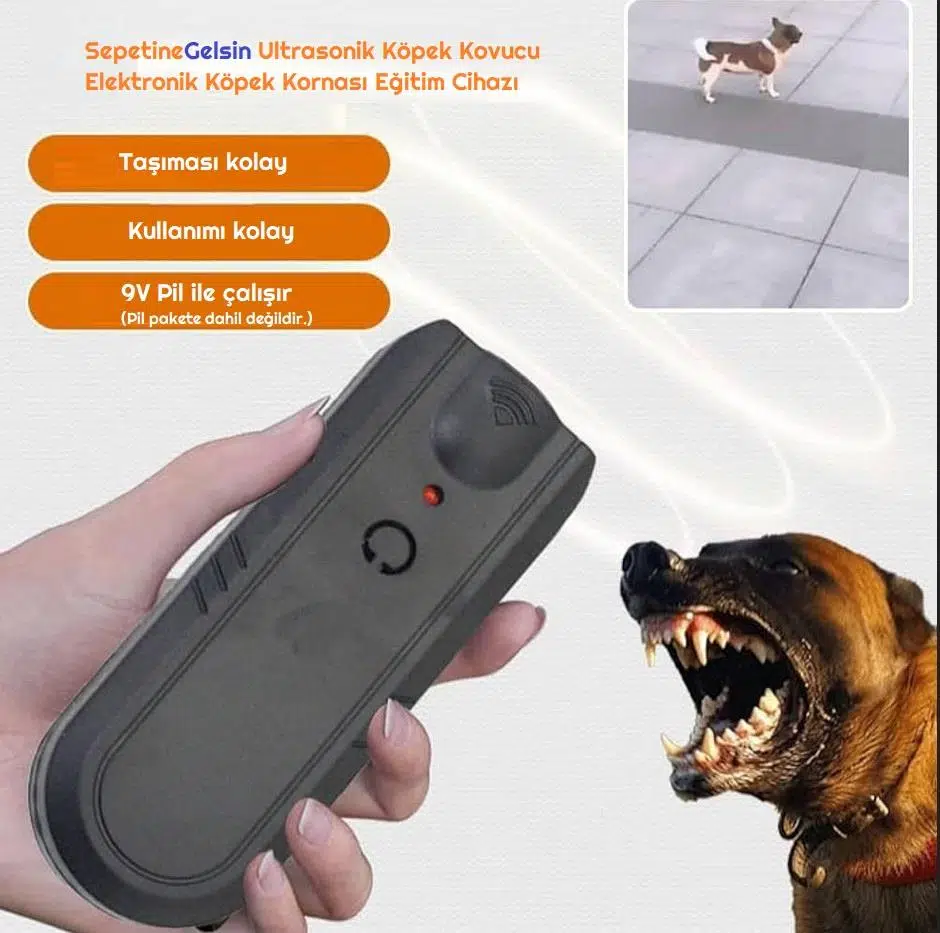 Sepetinegelsin Ultrasonik Köpek Kovucu Elektronik Köpek Kornası Eğitim Cihazı Sepetinegelsin Ultrasonik Köpek Kovucu Elektronik Köpek Kornası Eğitim Cihazı