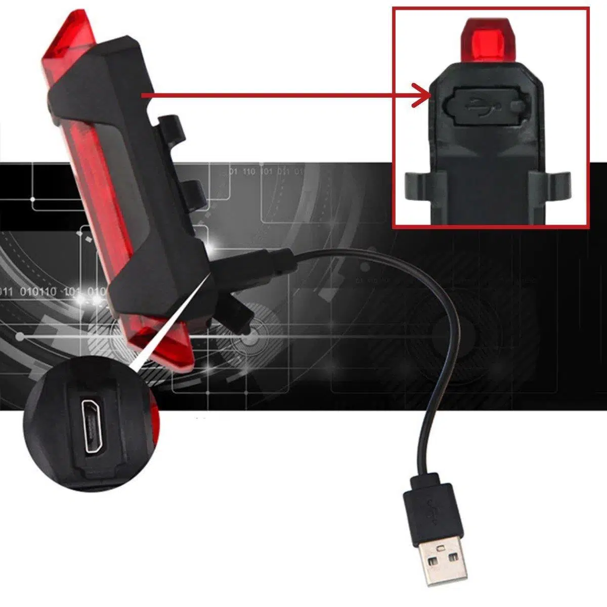 Sepetinegelsin Usb Şarj Edilebilir Bisiklet Ledli Arka Stop Lamba Sepetinegelsin Usb Şarj Edilebilir Bisiklet Ledli Arka Stop Lamba