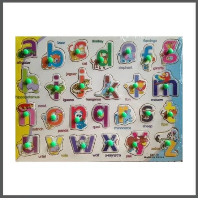 Zhltoys Ahşap Çocuk Gelişimi İçin Resimli Harf Puzzle